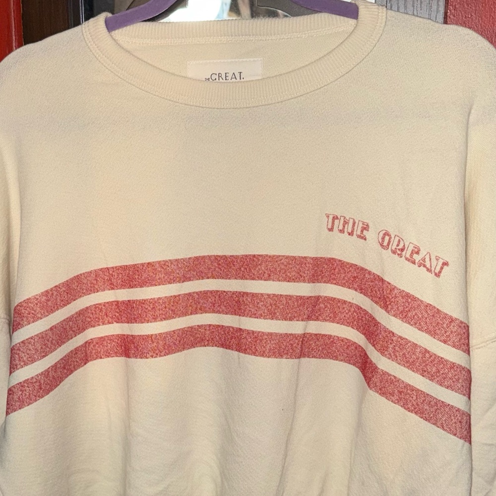 THE GREAT. Sweatshirt with Red Stripes - Picture 3 of 6